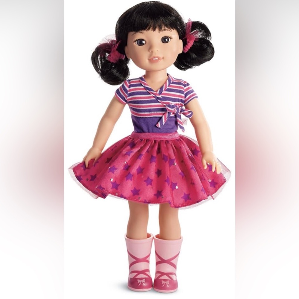 American Girl WellieWishers Emerson 14.5-inch Doll w Dark Brown Eyes, Black Hair